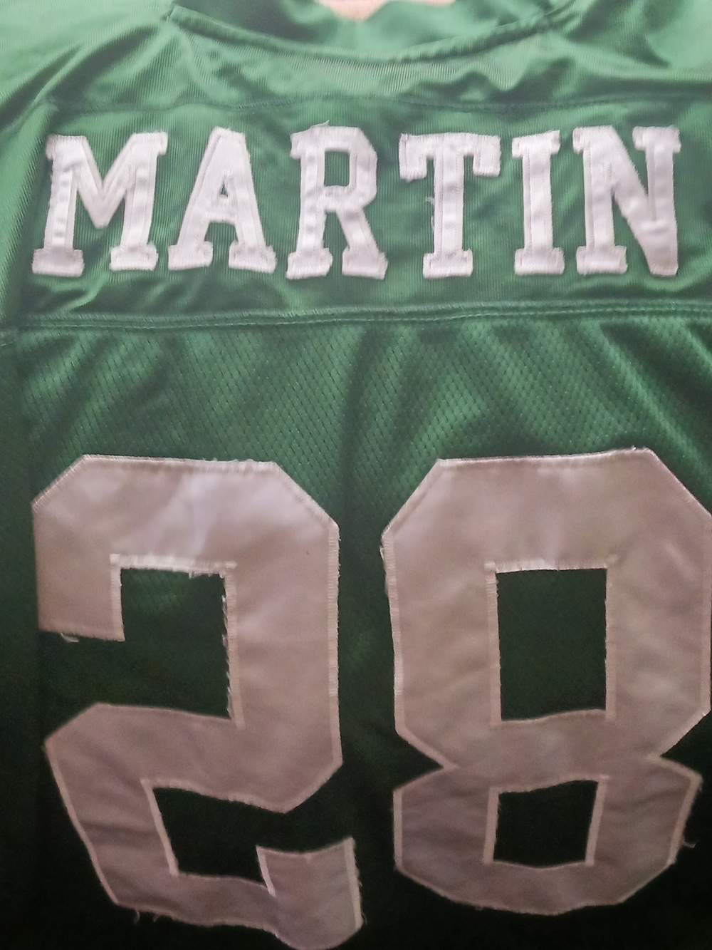 Reebok Green Jersey with White Number 28 and MARTIN
